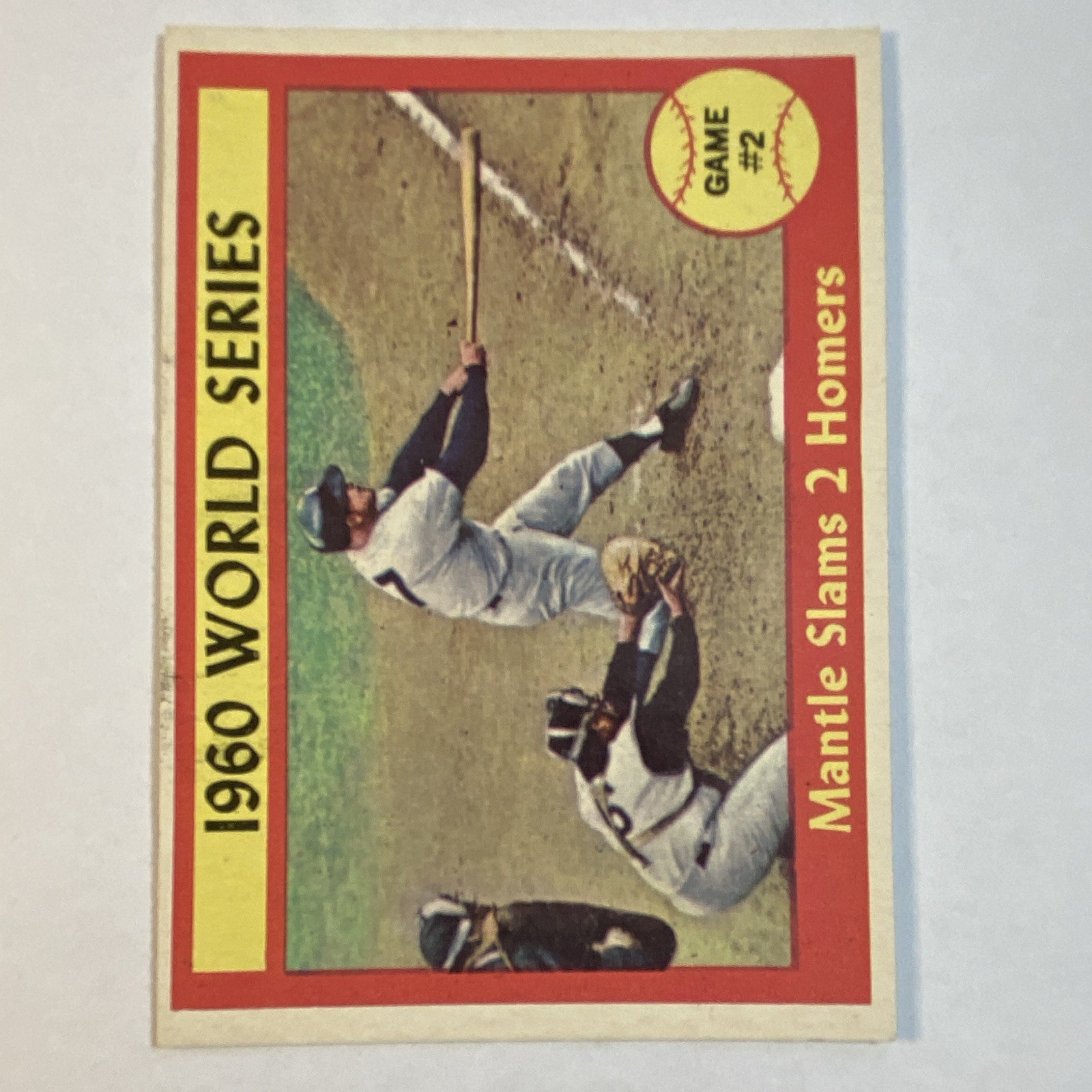 Topps 1961 #307 Mantle, Yankees, World Series Game 2, 2 HRs, NRMT, sharp corners