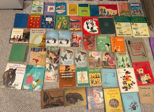 Lot 50 Vintage 1940s-60s Childrens Nature Science Books Readers Unitext Ex-Lib Lot 50 Vintage 1940s-60s Childrens Nature Science Books Readers Unitext Ex-Lib