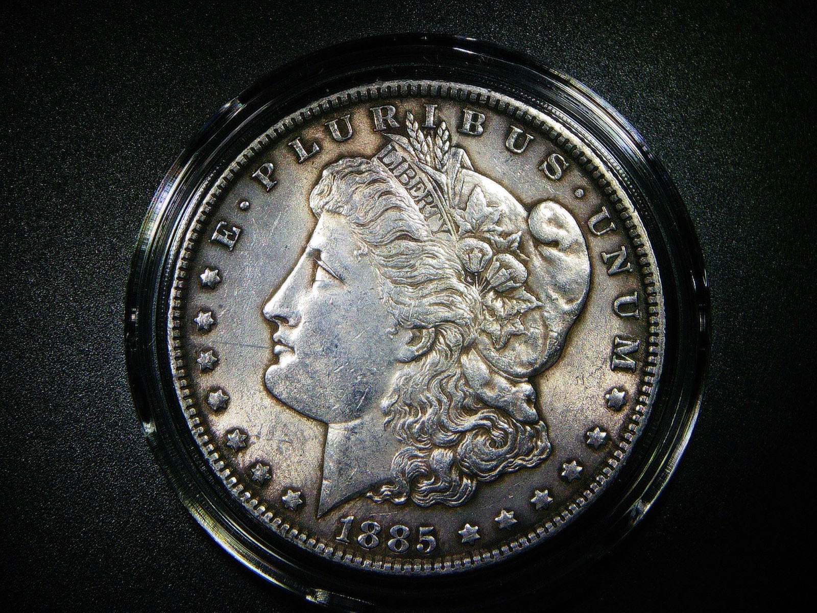 EF+/AU DETAIL 1885 MORGAN SILVER DOLLAR BEAUTIFUL COLLECTORS COIN M-1418