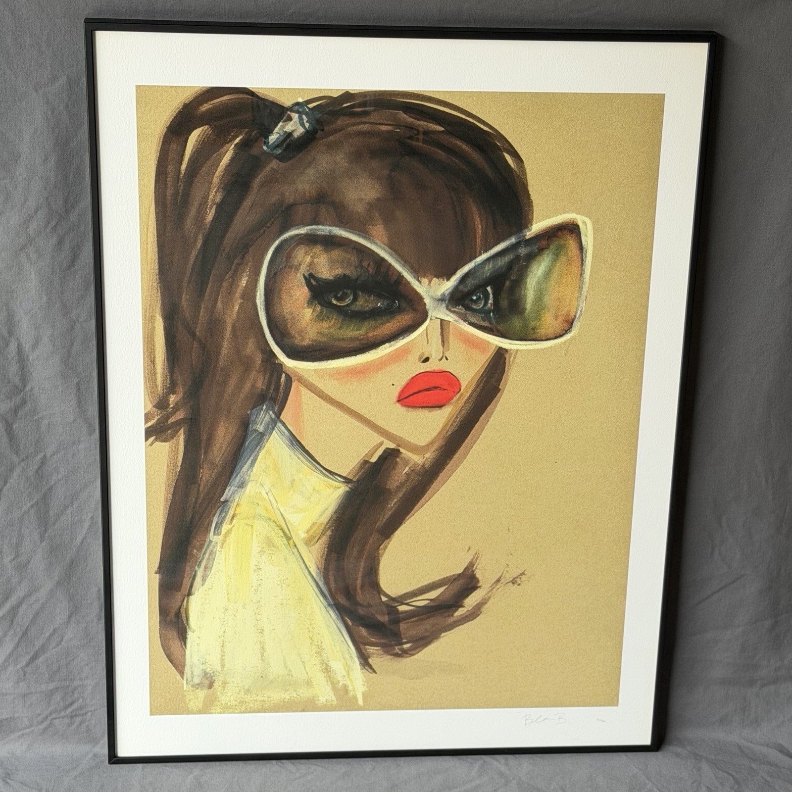 Blair Breitenstein - Signed Art Print Framed French Fringe Absolut Mod Girl 32\