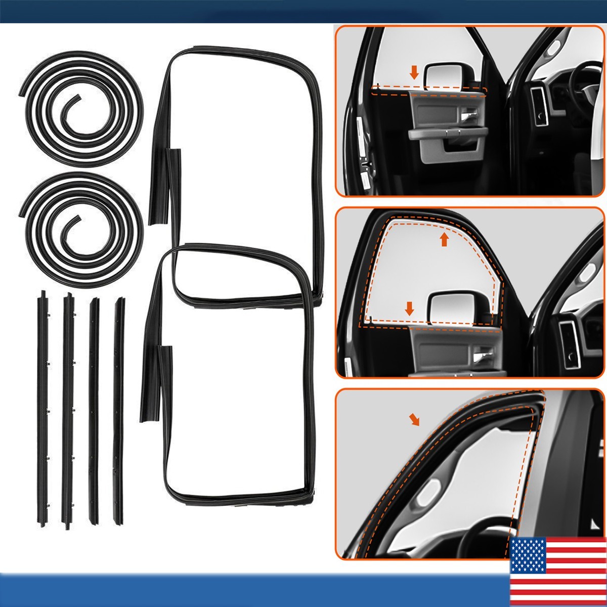 US Rubber Door Weatherstrip Seal Kit For 83-94 Chevy S10 Blazer GMC S-15