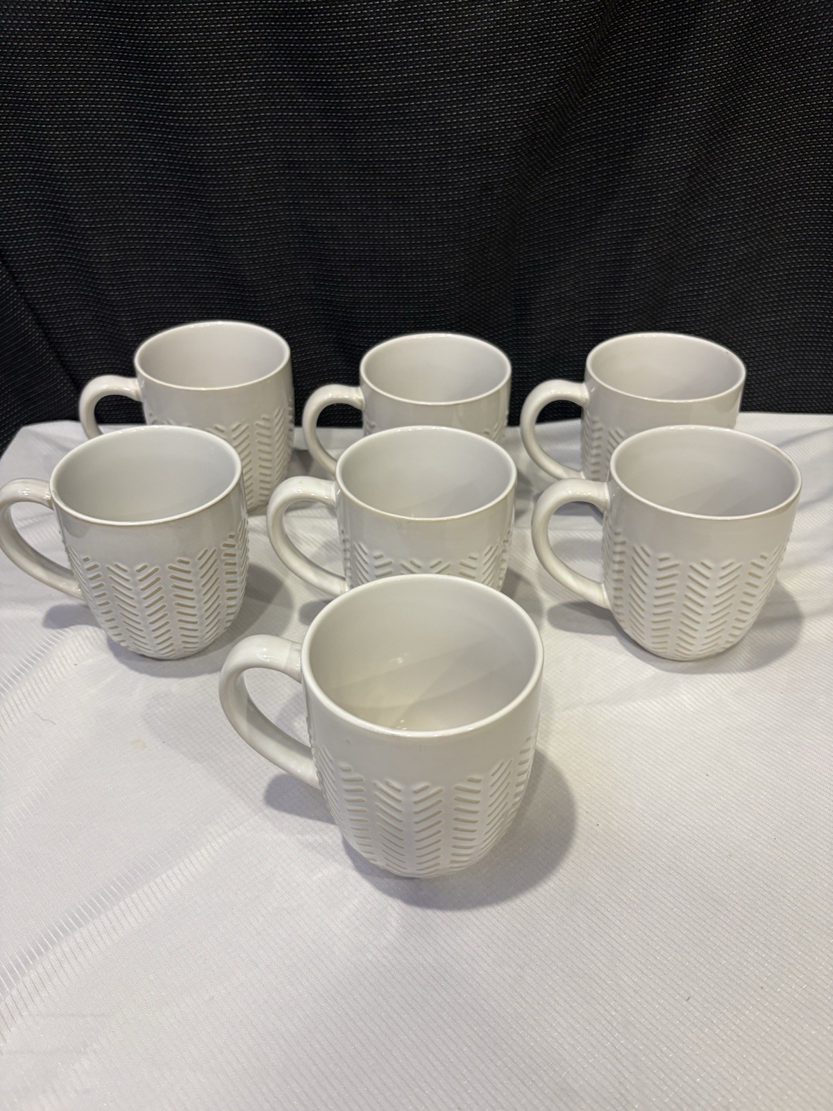 Seven (7) Better Homes and Gardens Modern Farmhouse Herringbone Coffee Mugs Seven (7) Better Homes and Gardens Modern Farmhouse Herringbone Coffee Mugs