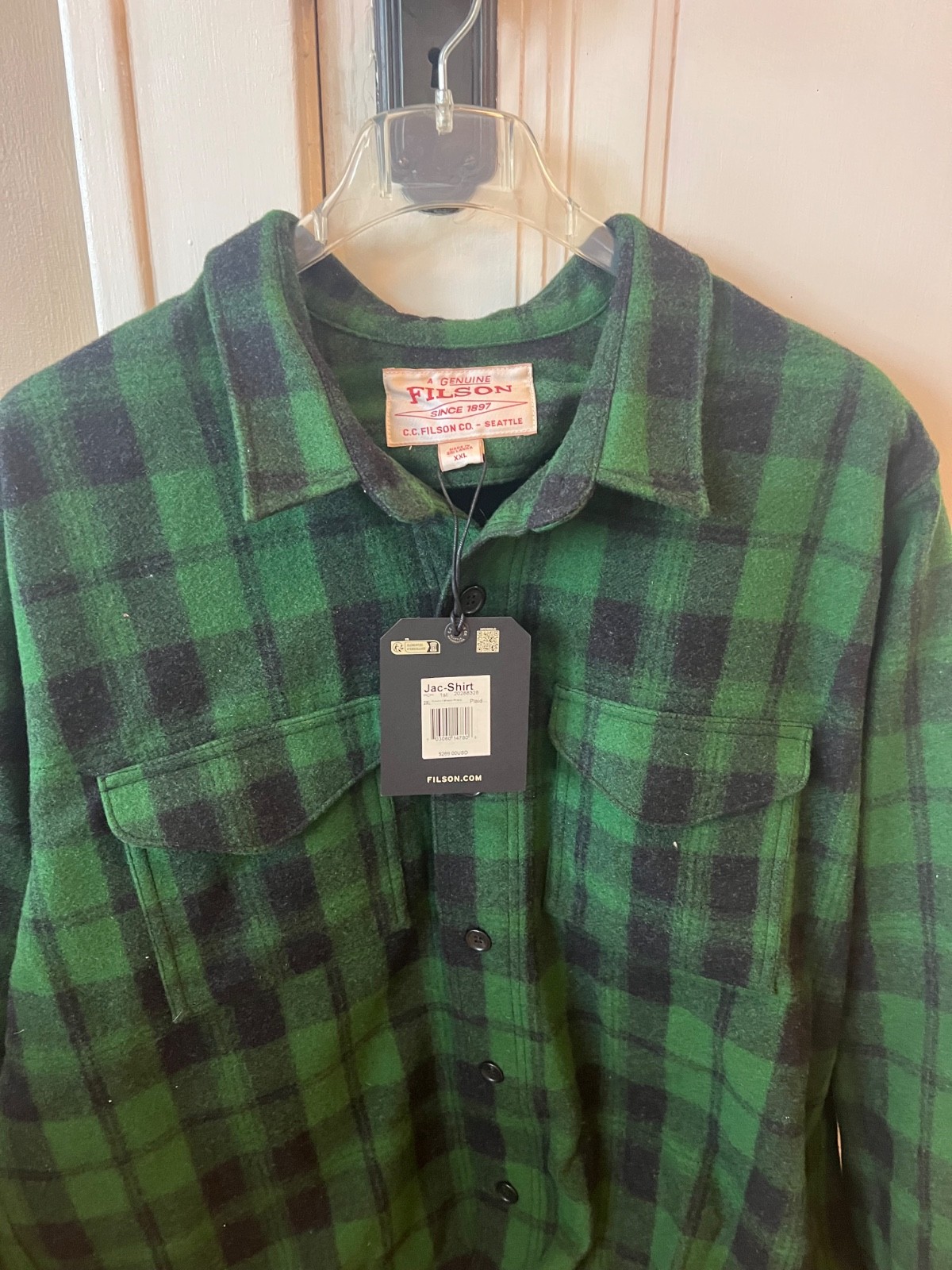 Filson Wool Jac Shirt - Green Multi Plaid - Men\'s Size XXL- Shacket NWT $210