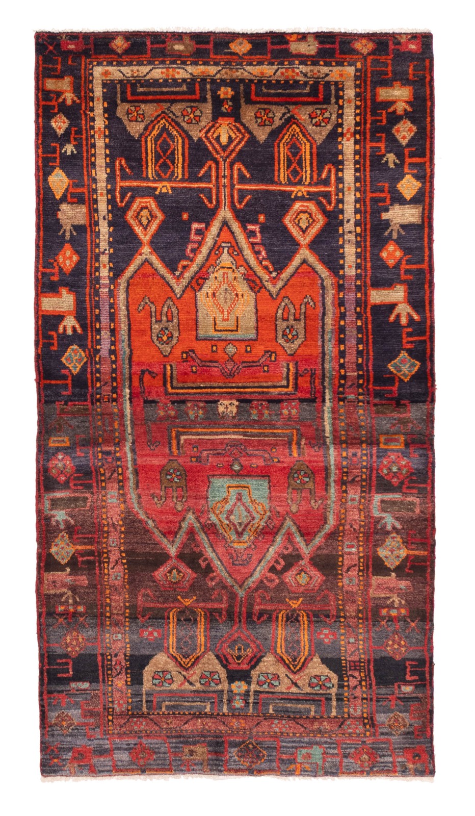 Vintage Traditional Hand-Knotted Area Rug 4\'0\