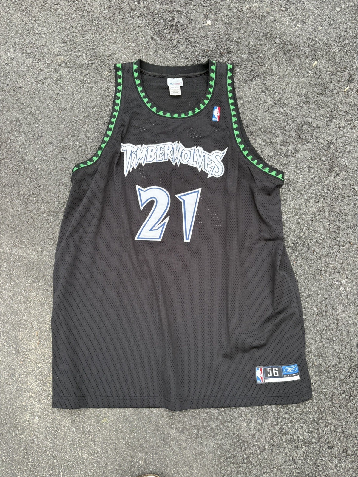 VTG Kevin Garnett Minnesota Timberwolves Reebok Authentic Jersey Men 56 XXL NBA