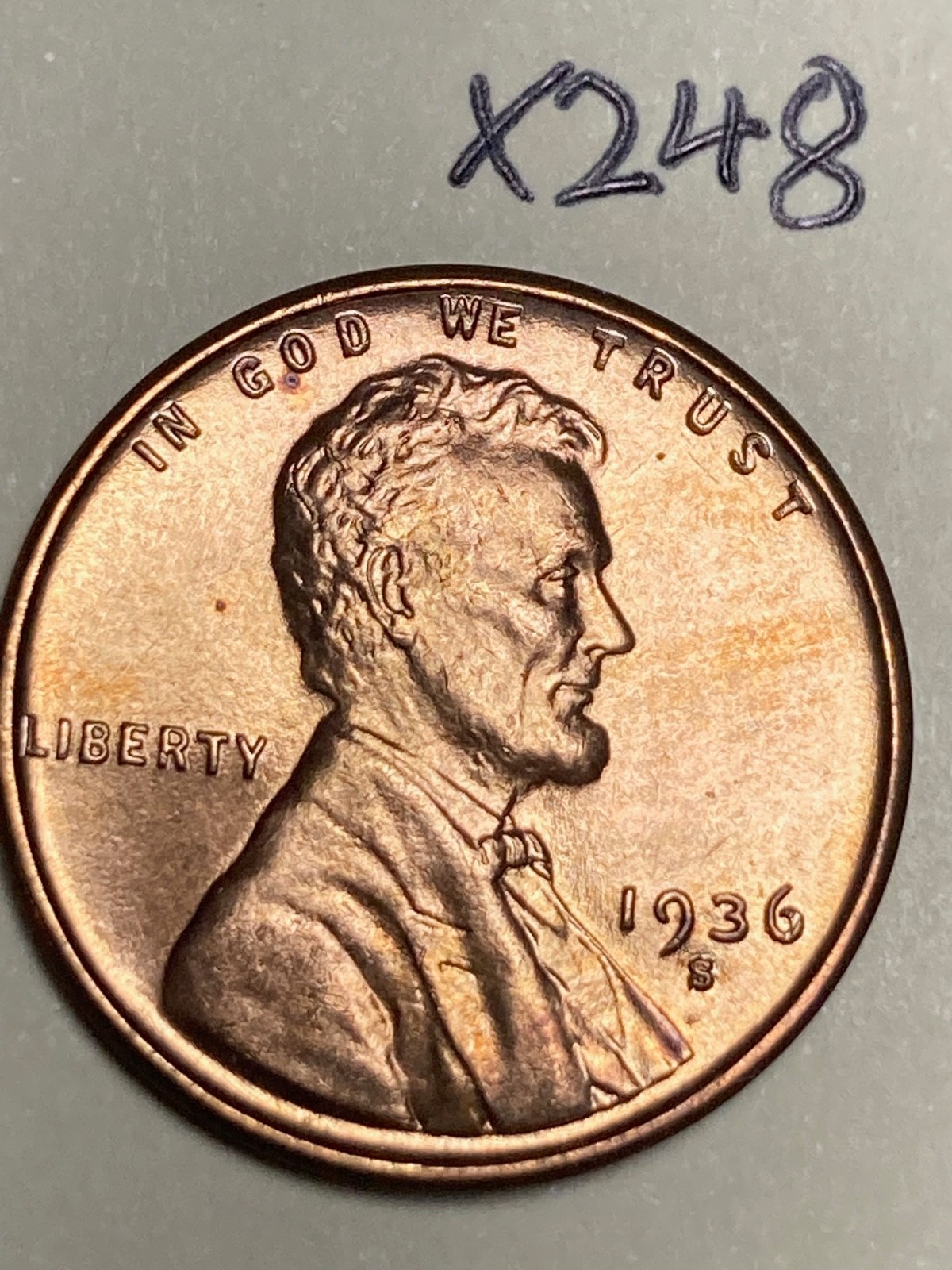 1936-S LINCOLN WHEAT CENT, #X248 1936-S LINCOLN WHEAT CENT, #X248
