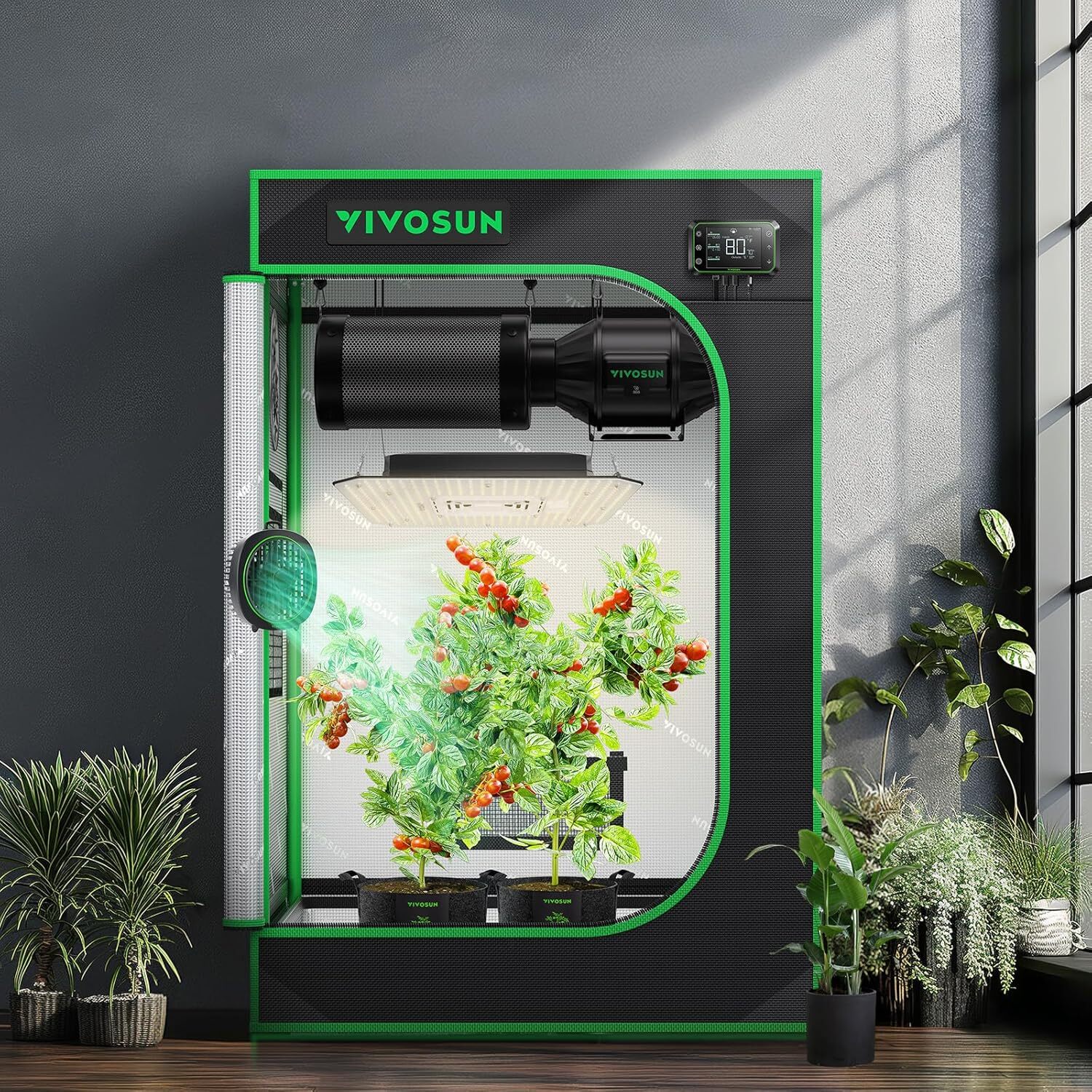 Vivosun Hydroponic Grow Tent W/ Window & Floor Tray For Indoor Plants Growing Vivosun Hydroponic Grow Tent W/ Window & Floor Tray For Indoor Plants Growing