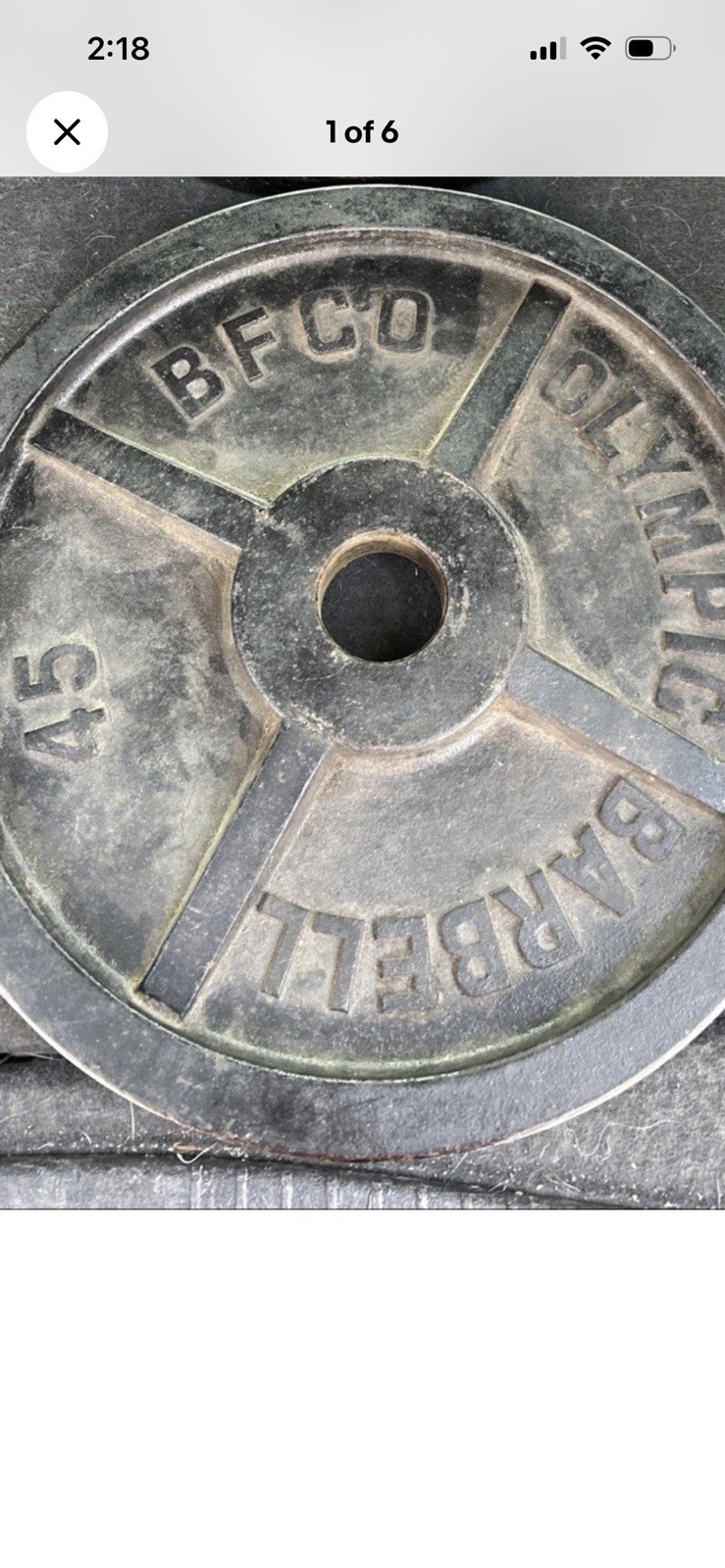 Single (1) BFCO Rare Vintage Olympic Plate Weight 45 Lbs Total 2” Iron Black #2 Single (1) BFCO Rare Vintage Olympic Plate Weight 45 Lbs Total 2” Iron Black #2