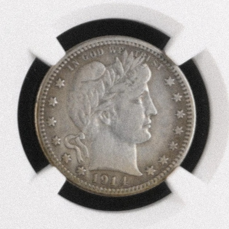 1914-S Barber Quarter As shown in the figure, San Francisco, Nice Key Date