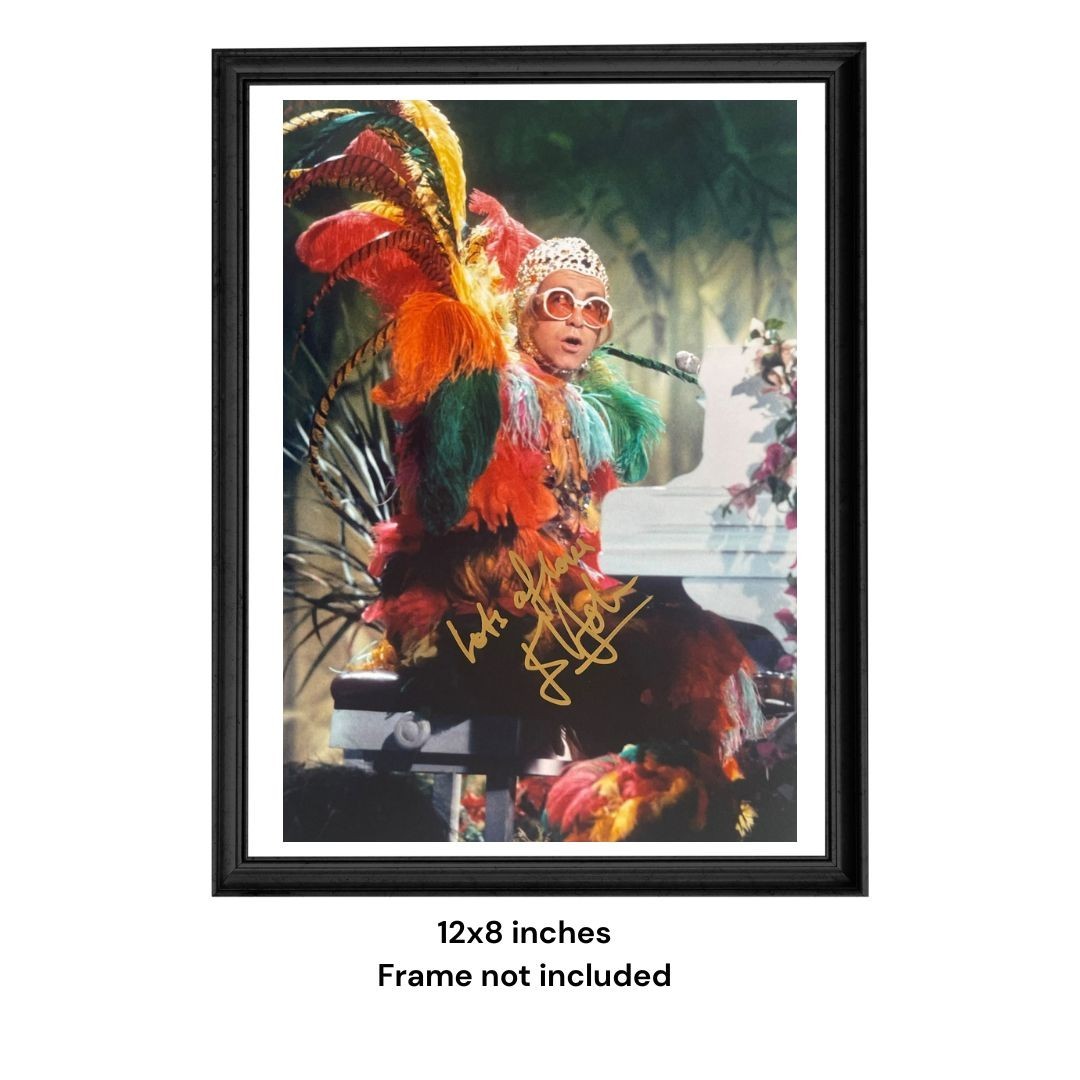 Elton John Hand Signed Music A4 Legend Photo Personal Message COA, PSA Approved