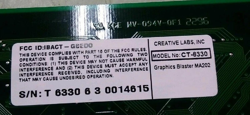 CT6330 creative labs graphics blaster ma 200 series cirrus logic CL-GD5446-HC-A
