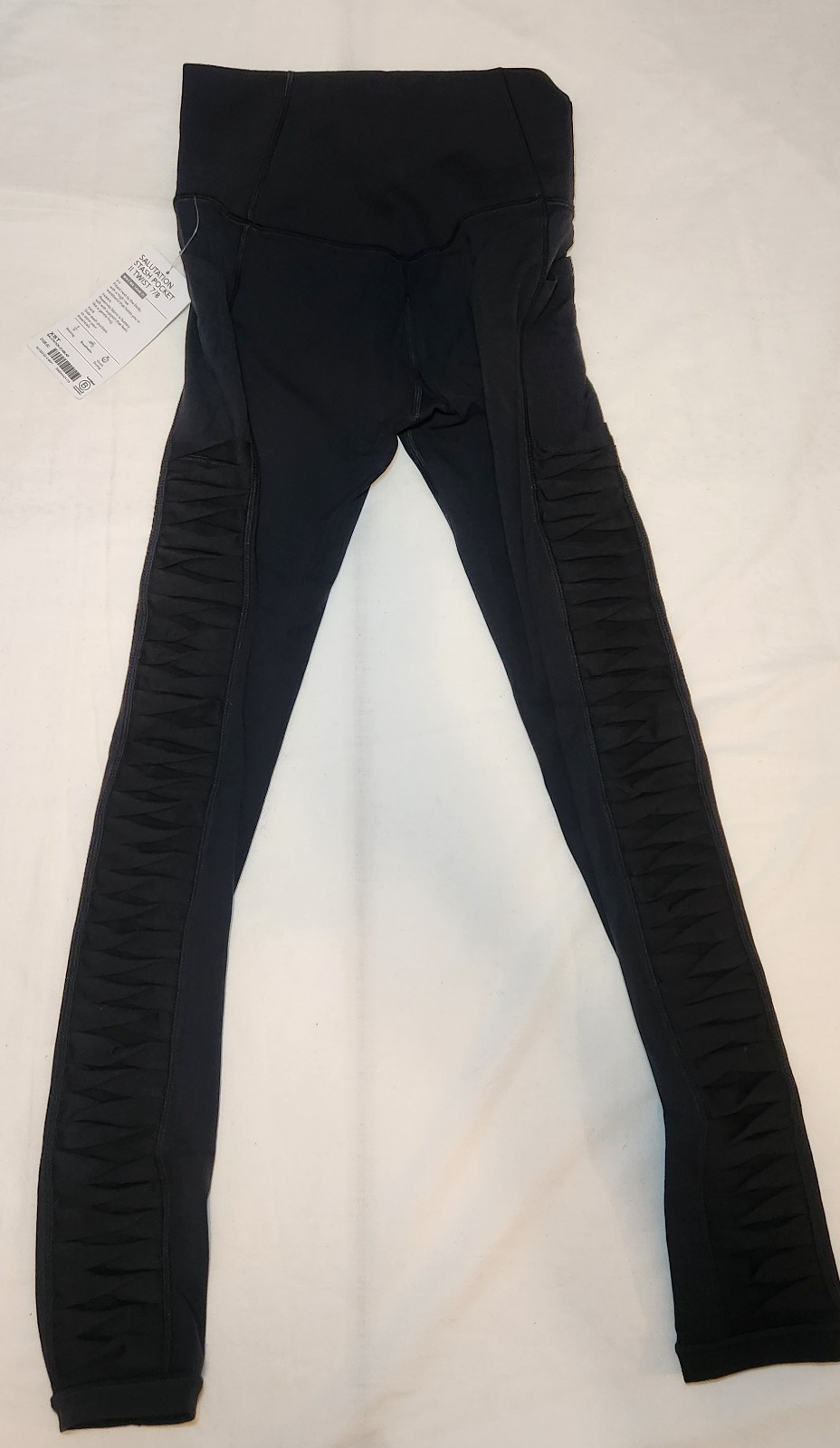 NWT- - Womens Athleta Salutation Stash Black Leggings- Size XST