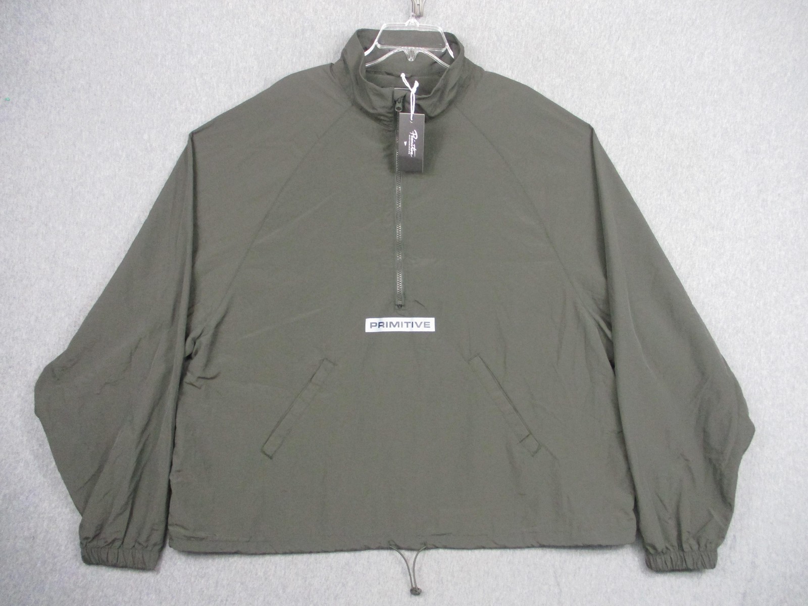 Primitive Skateboarding Jacket Mens Large Green 1/4 Zip Windbreaker Nylon