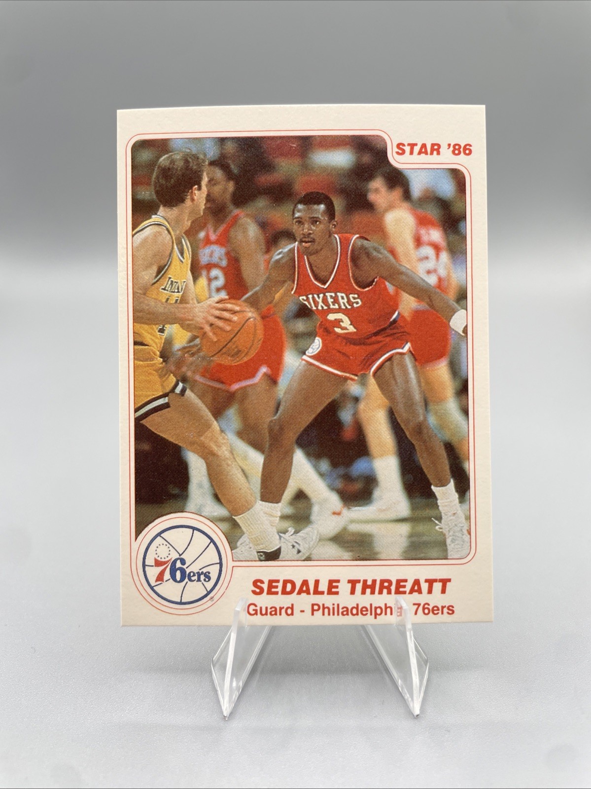 1985-86 Star Sedale Threatt #7 Philadelphia 76'ers 1985-86 Star Sedale Threatt #7 Philadelphia 76'ers