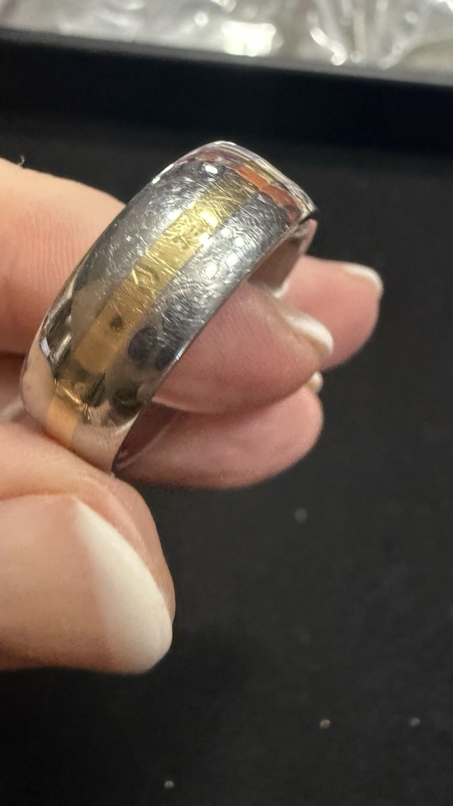 QG Stainless Steel And 14k Men’s Band