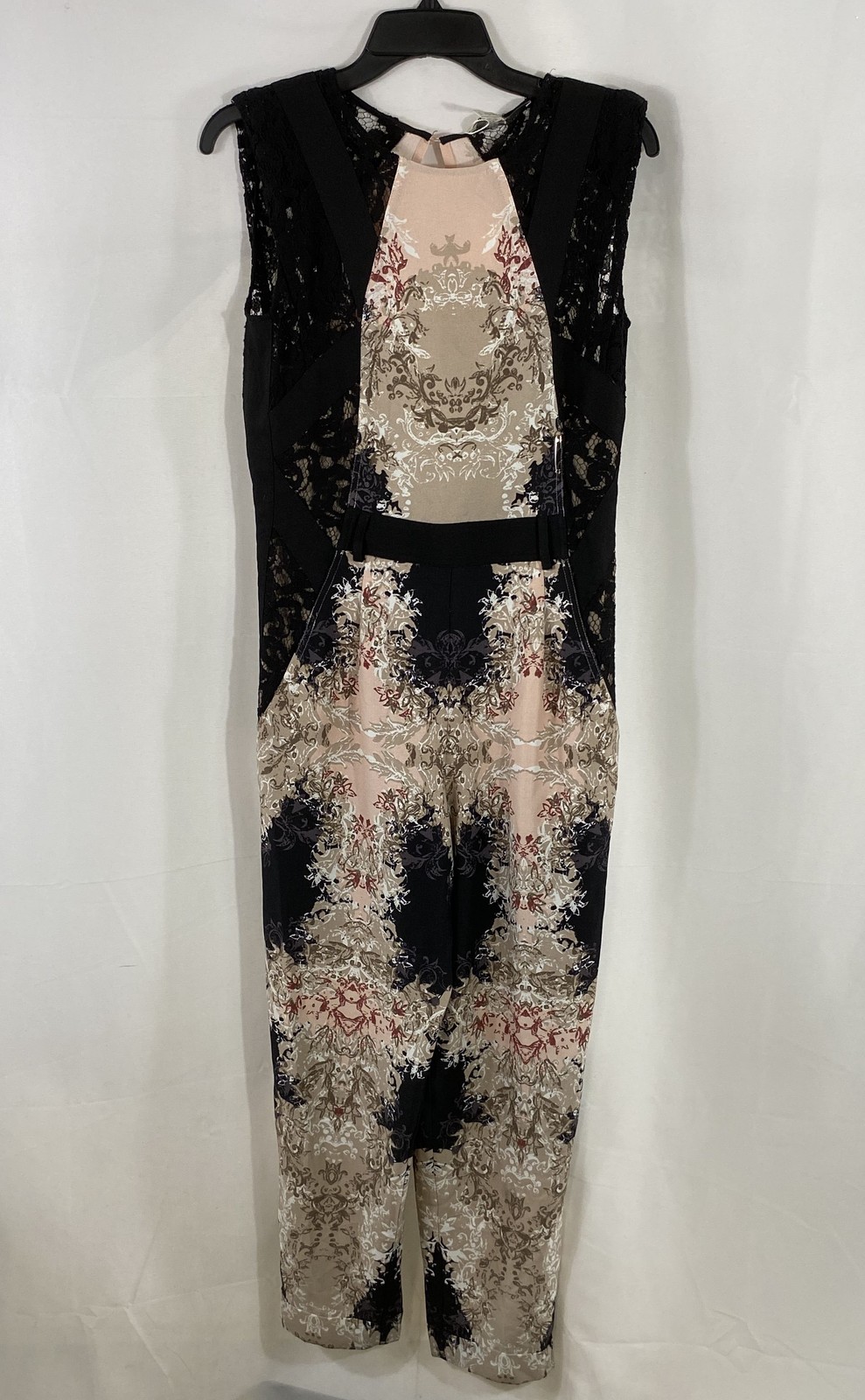 BCBGMAXAZRIA Women\'s Runway Leona Lace Damask Sleeveless Maxi Dress Sz XXS NWT