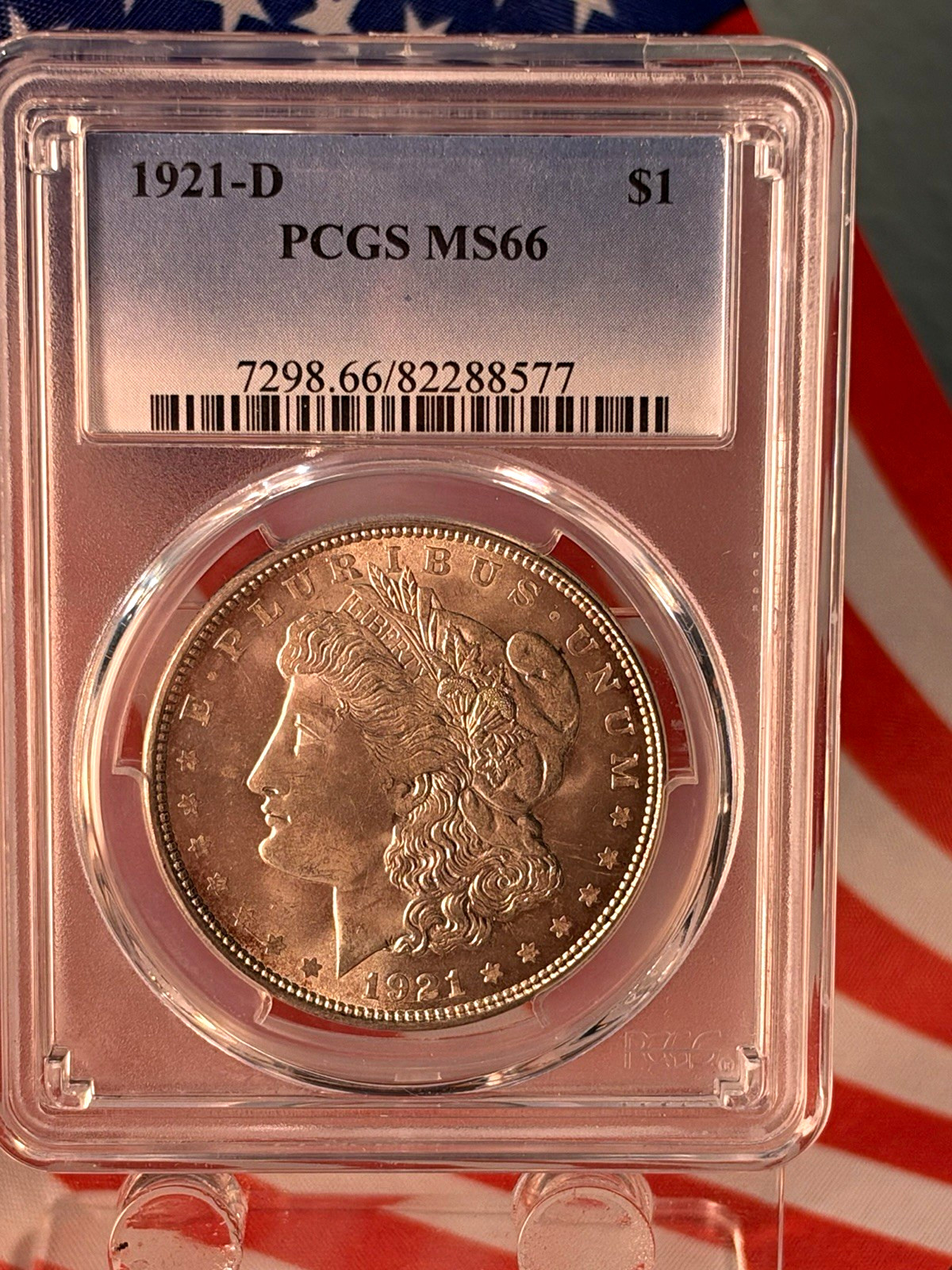 1921-D Morgan Silver Dollar $1 PCGS MS66 Business Strike .900 Silver