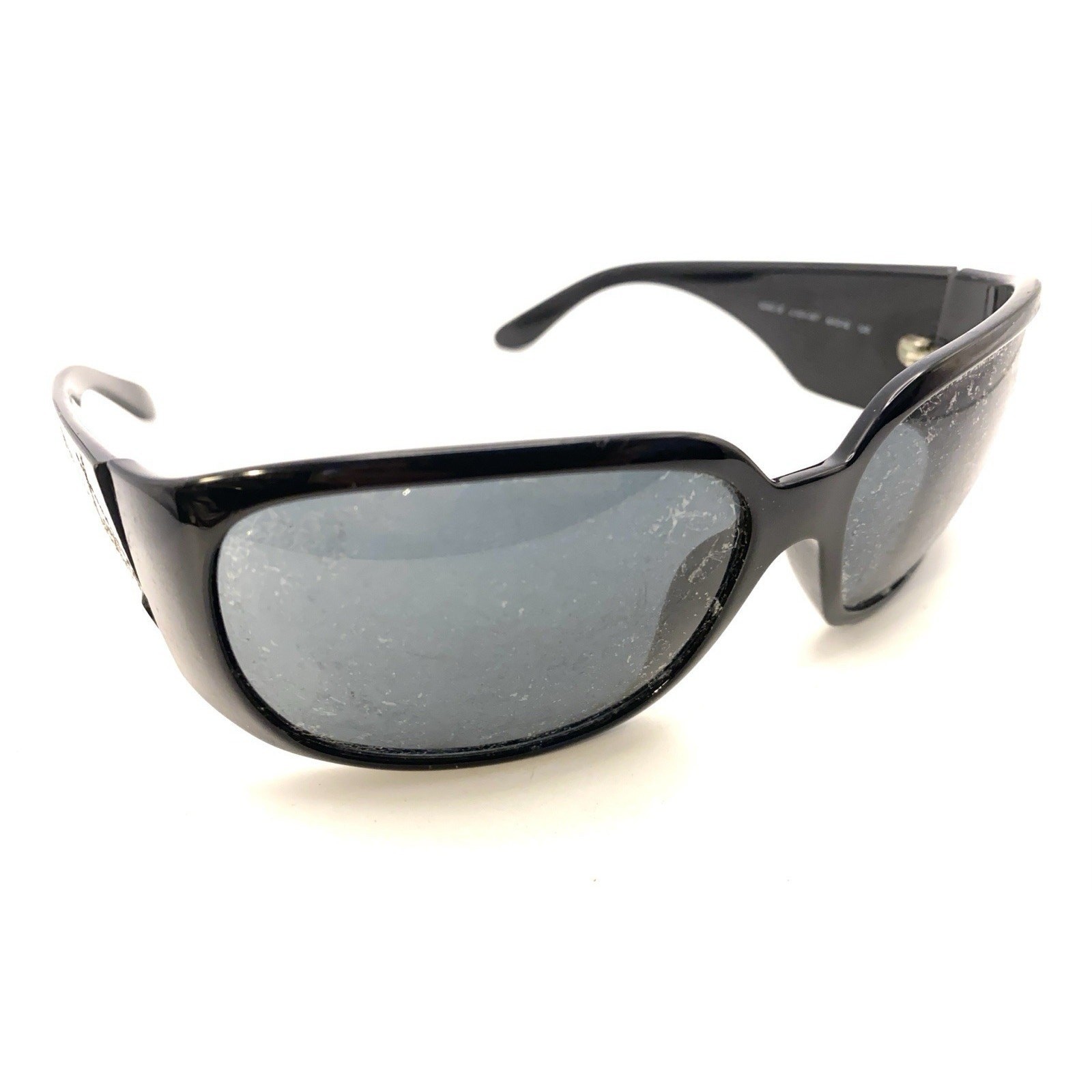 Chanel 5080-B c.501/8 Black Oversized Wrap Sunglasses Frames 64-16 125 Italy