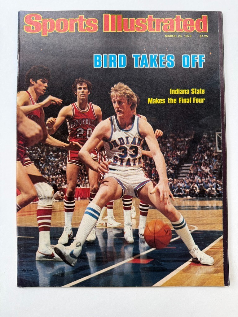 Larry Bird Indiana State 1979 Sports Illustrated Second Cover Label Removed