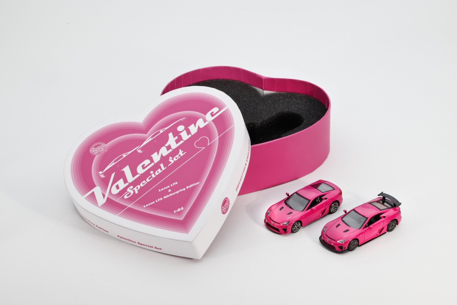 GCD x DieCasttalk 1:64 Lexus LFA Pink Valentine's Day (2 Pack Set) - Limited Edt