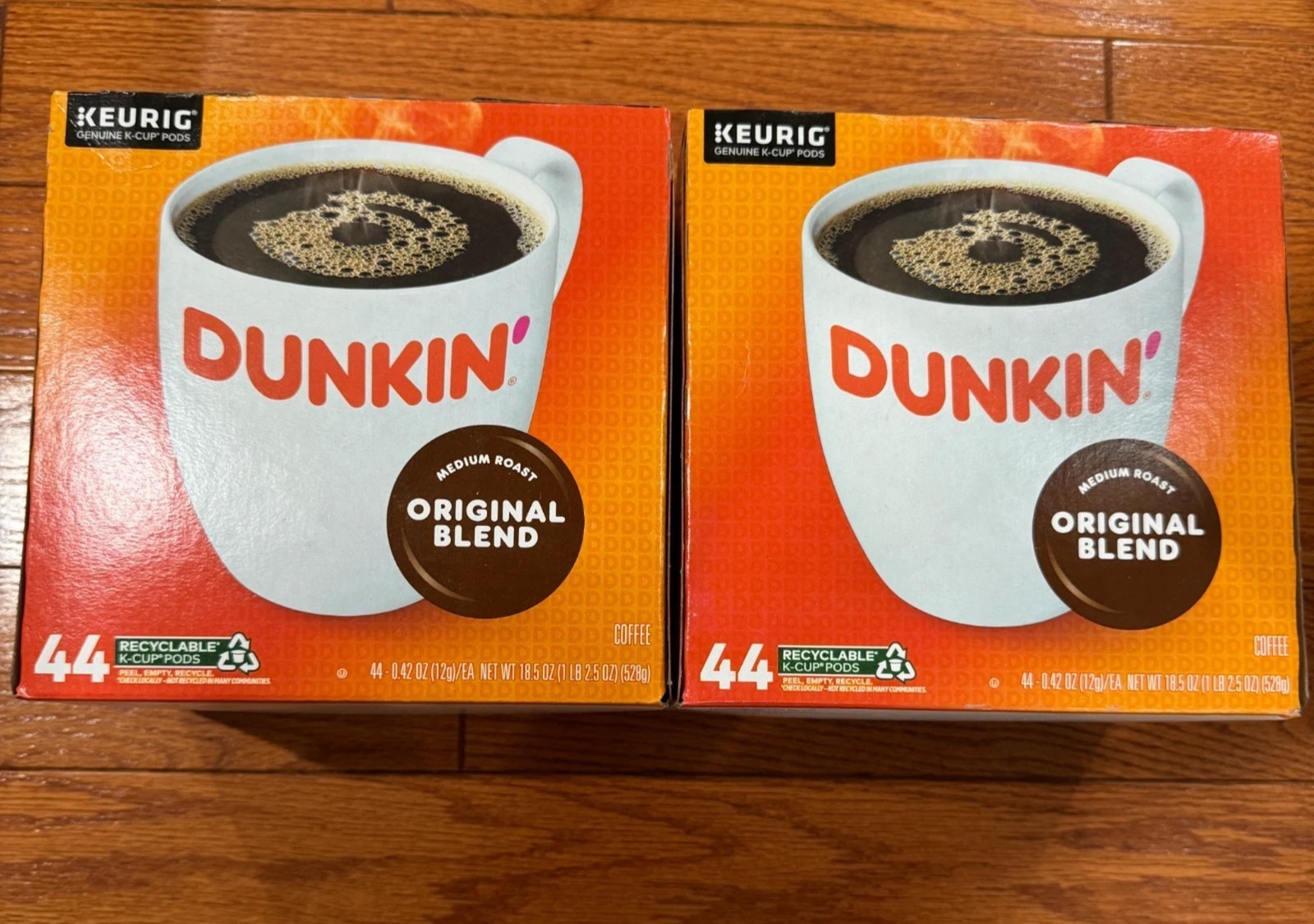Dunkin\' Original Blend Medium Roast Coffee Keurig K-Cup Pods 2 Pack 88 Count