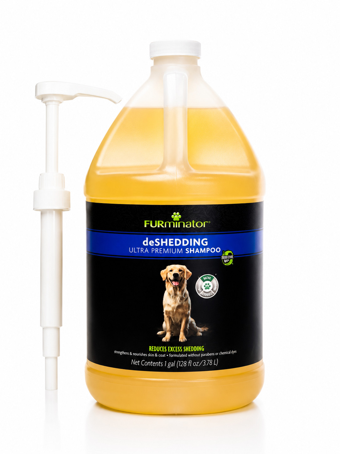 FURminator deShedding Ultra Premium Dog Shampoo 1 Gallon 128oz w/ Pump
