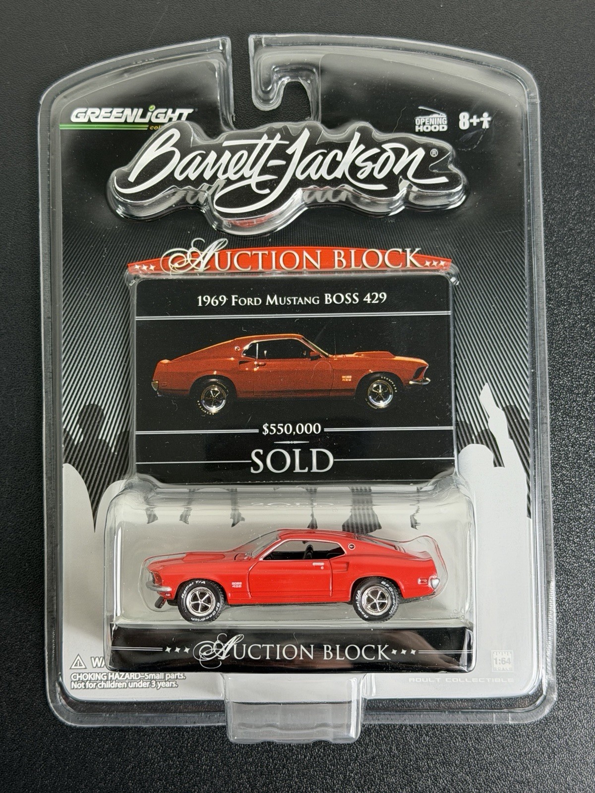 UH Greenlight Barrett-Jackson Auction Block 1969 Red Ford Mustang Boss 429 - New UH Greenlight Barrett-Jackson Auction Block 1969 Red Ford Mustang Boss 429 - New