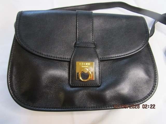 Celine Paris crossbody black bag circa 1990\'s very good vintage condition