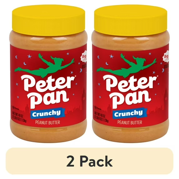 (2 pack) Peter Pan Gluten Free Crunchy Peanut Butter, Crunchy 40 oz Jar orignal