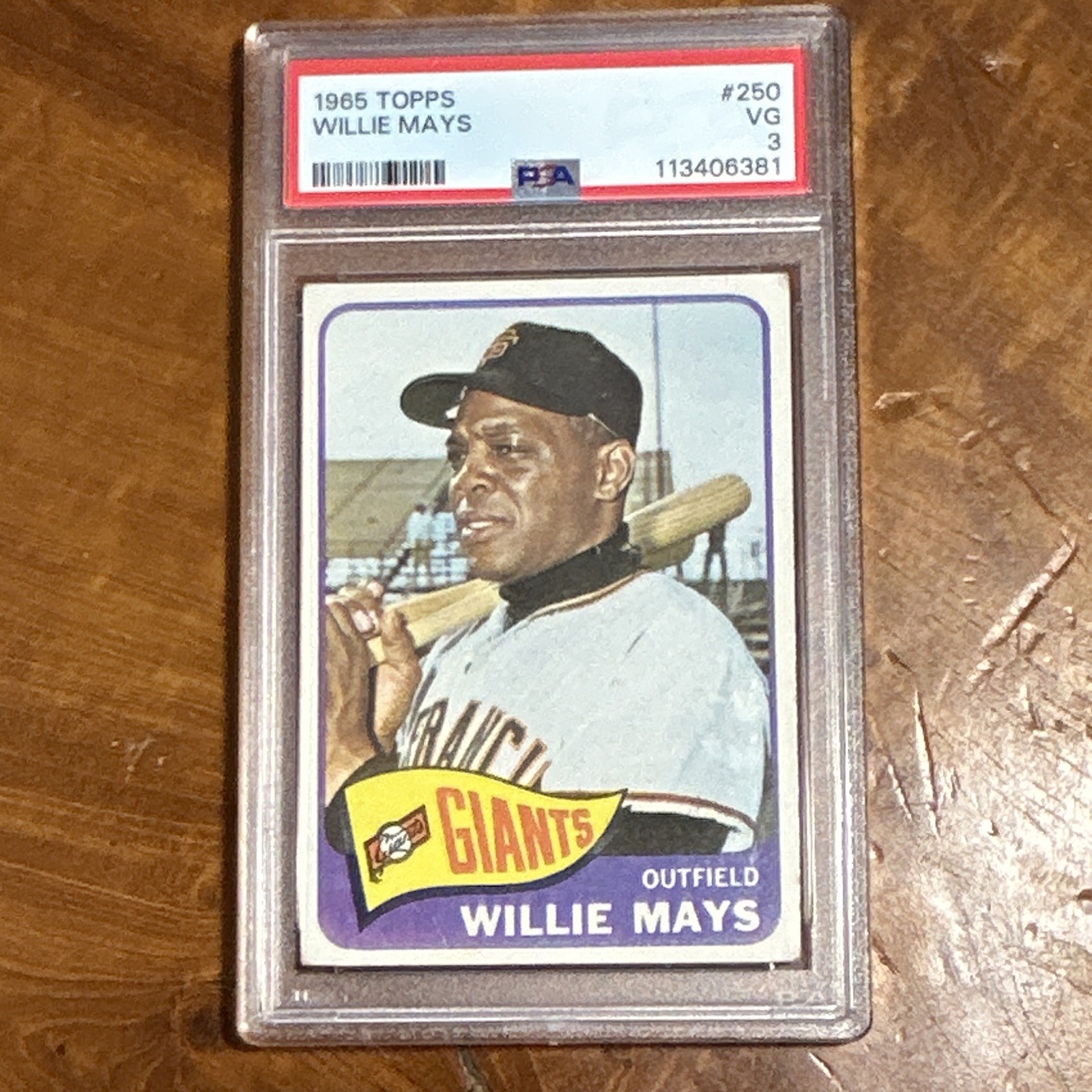 Topps 1965 Willie Mays #250 PSA 3 Graded Base Set San Francisco Giants