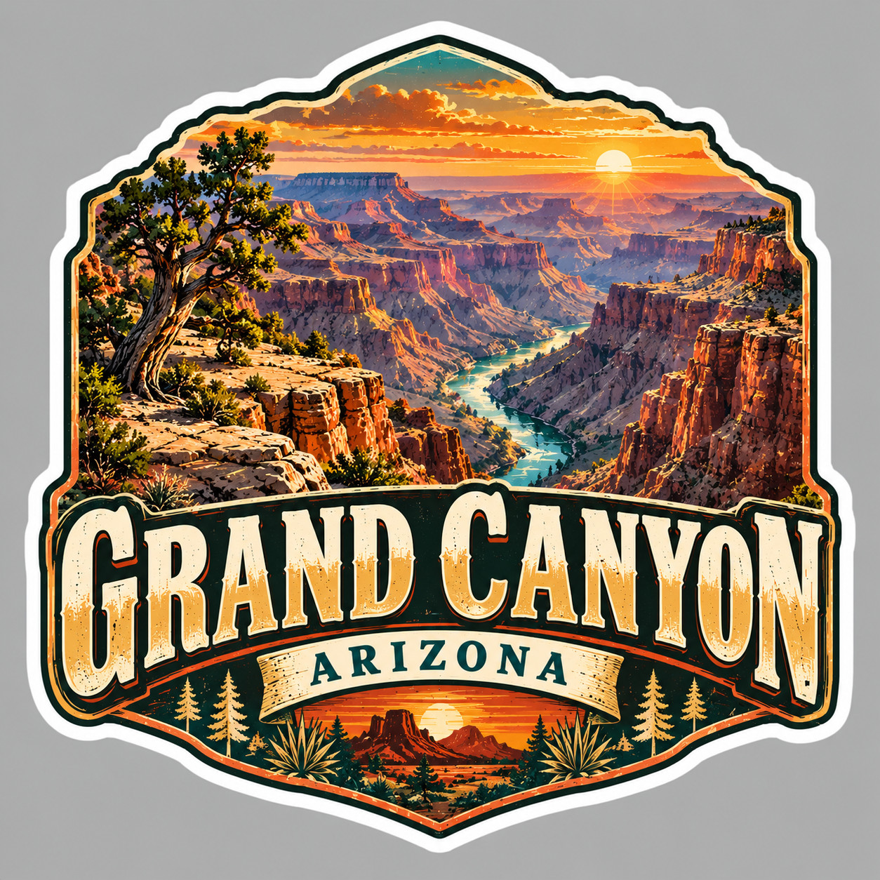 Grand Canyon sticker vinyl decal Arizona Scenic Sunset National Park Travel Grand Canyon sticker vinyl decal Arizona Scenic Sunset National Park Travel