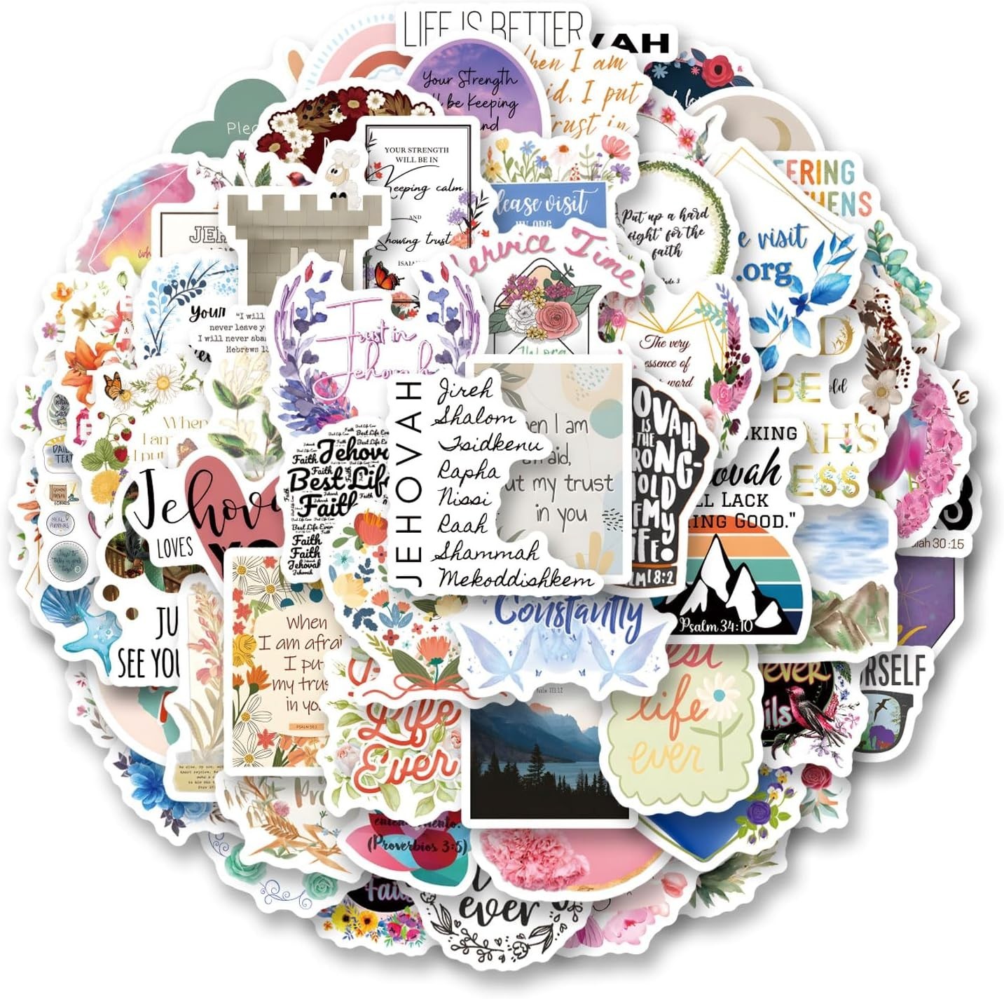 69Pcs JW.ORG Stickers Pack, Aesthetic Vinyl Waterproof Sticker Decals for Wat