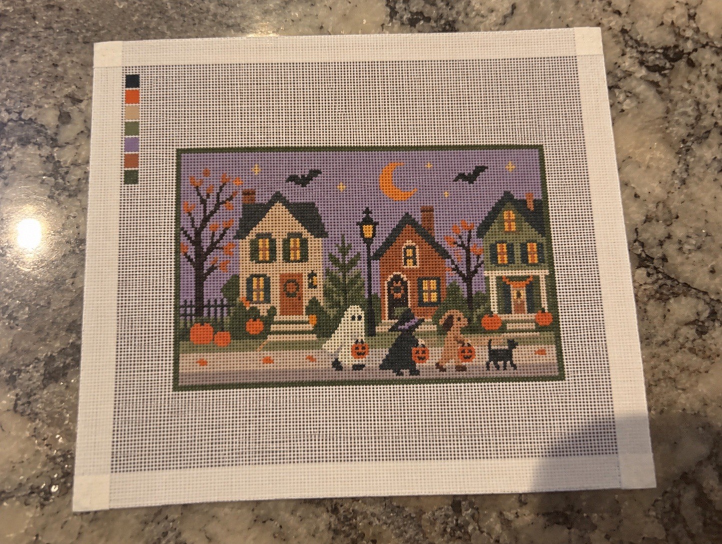 Halloween Night Needlepoint Canvas 18 Mesh 6x4 Halloween Night Needlepoint Canvas 18 Mesh 6x4
