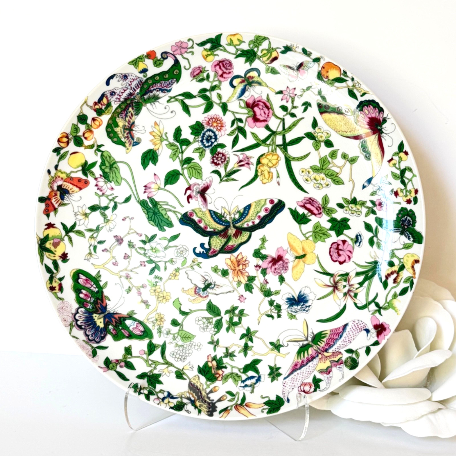 Vintage Haldon Group Meadow Field Dinner Plate Butterflies Floral Fruit 10.25\ Vintage Haldon Group Meadow Field Dinner Plate Butterflies Floral Fruit 10.25\