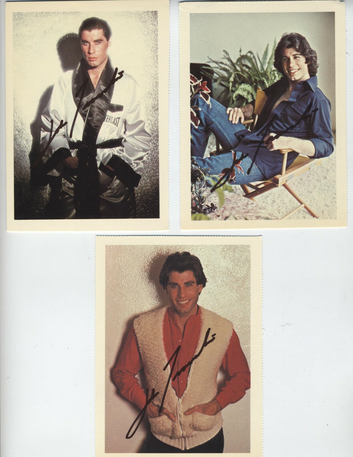 1978 JOHN TRAVOLTA AUTOGRAPHS VINTAGE SIGNED POSTCARDS VERY EARLY RARE