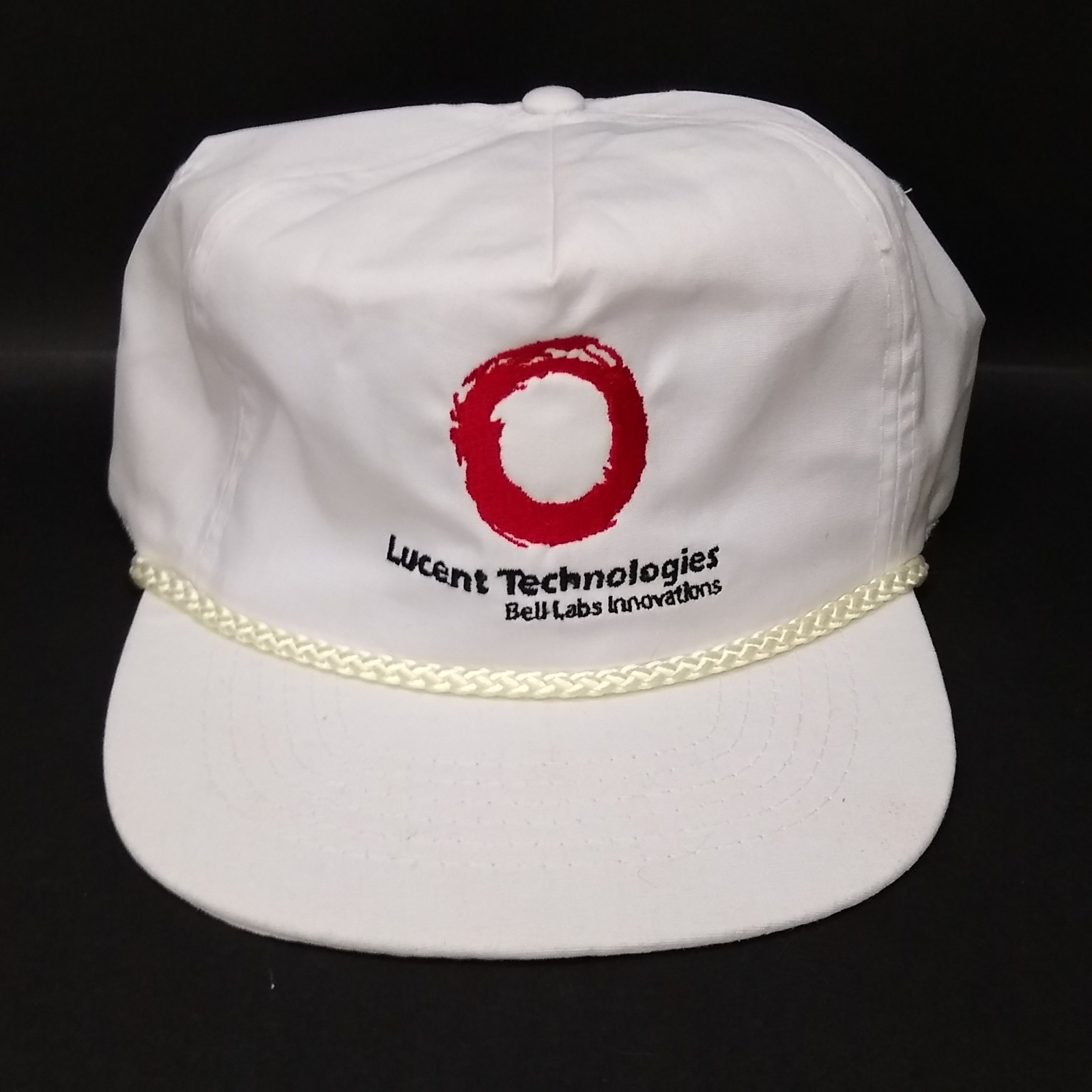 Vintage Lucent Technologies Bell Labs Innovations Hat White Buckle Late 1990s