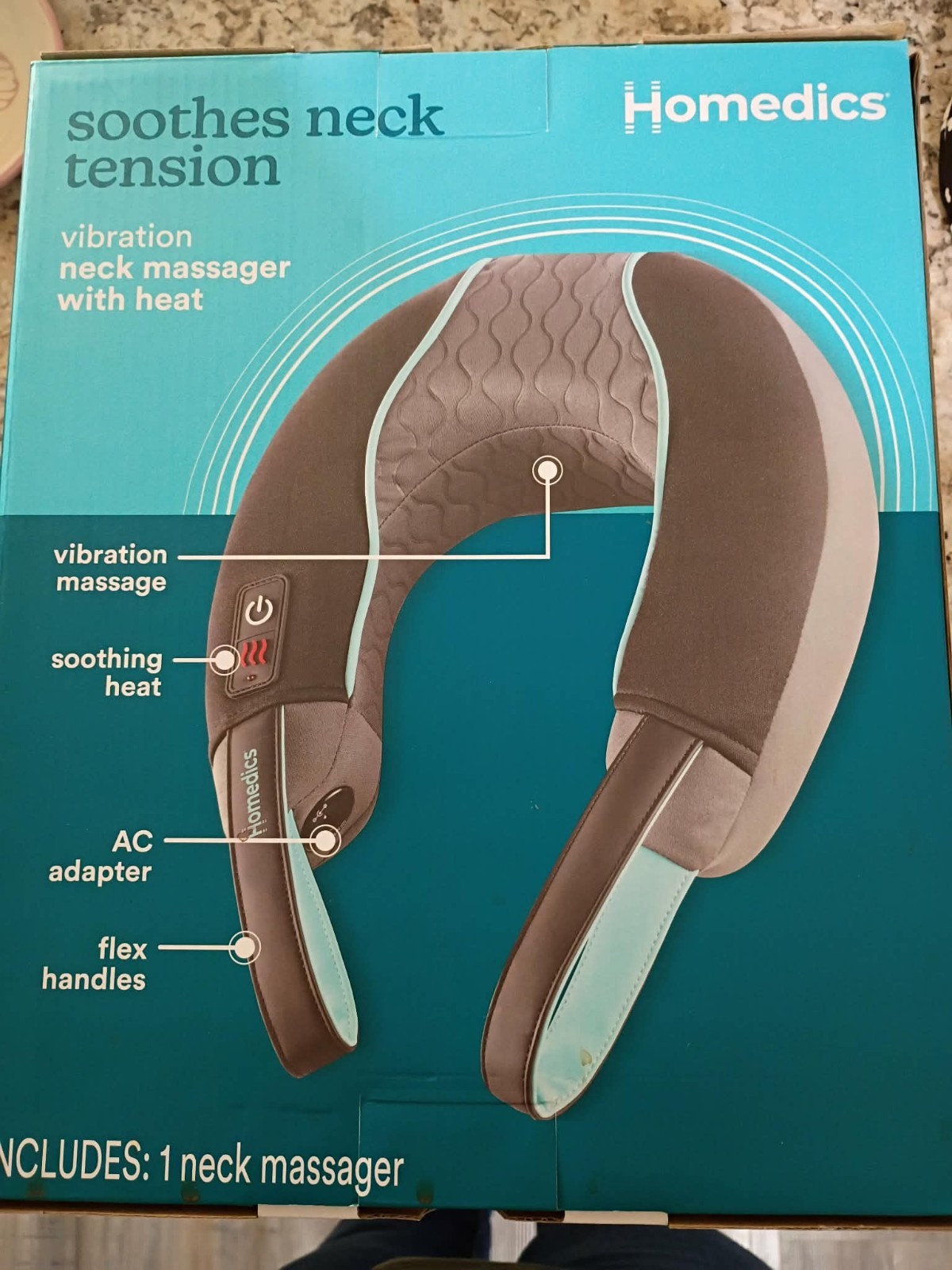 New Homedics Vibration Neck Messager W/Heat Soothes Neck Tension In Box New Homedics Vibration Neck Messager W/Heat Soothes Neck Tension In Box