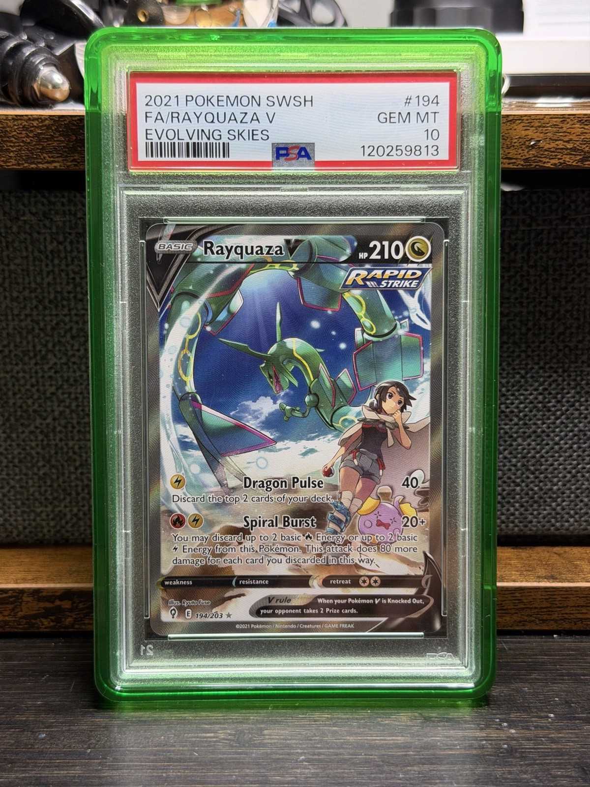 2021 Pokemon Evolving Skies Rayquaza V Alt Art #194 PSA 10 2021 Pokemon Evolving Skies Rayquaza V Alt Art #194 PSA 10