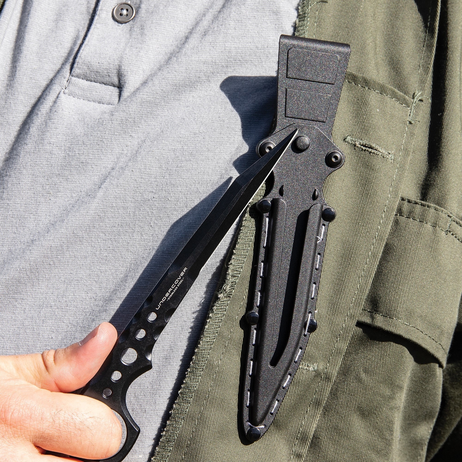 Discreet Undercover Gen II CIA Stinger Knife w/Quick Release Hard Sheath