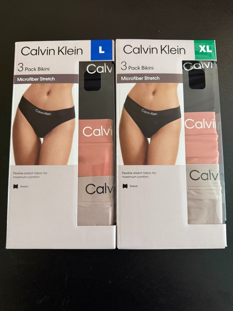 Calvin Klein Women's Microfiber Stretch Bikini Underwear Panties 3-Pack Calvin Klein Women's Microfiber Stretch Bikini Underwear Panties 3-Pack