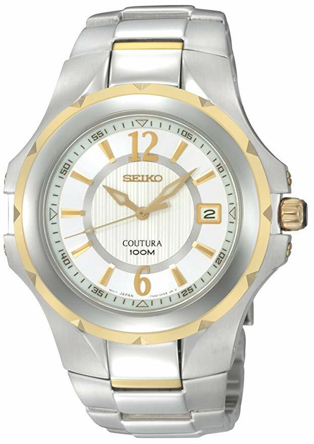 Seiko Men's SGEE68 Coutura Two-Tone Silver And White Dial Watch