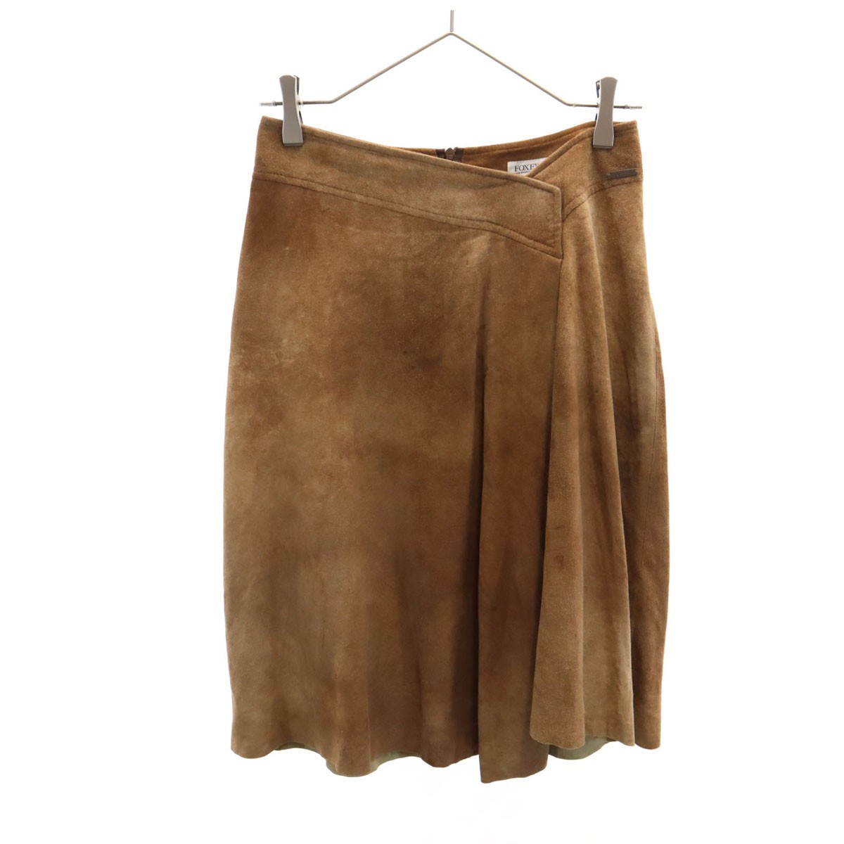 Used FOXEY BOUTIQUE made in Japan Mimole length Suede leather flare skirt Women