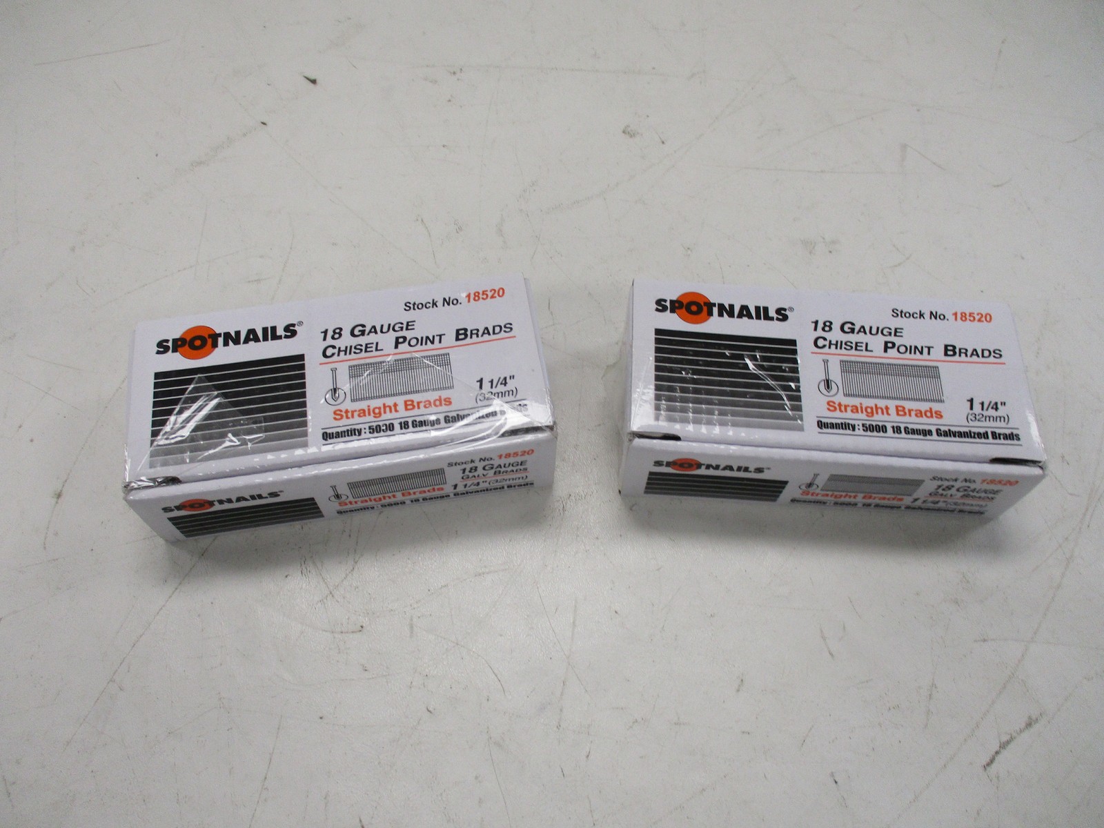 SPOTNAILS 18 GAUGE STAPLE CHISEL POINT BRADS 10,000 TOTAL GALVANIZED 18520