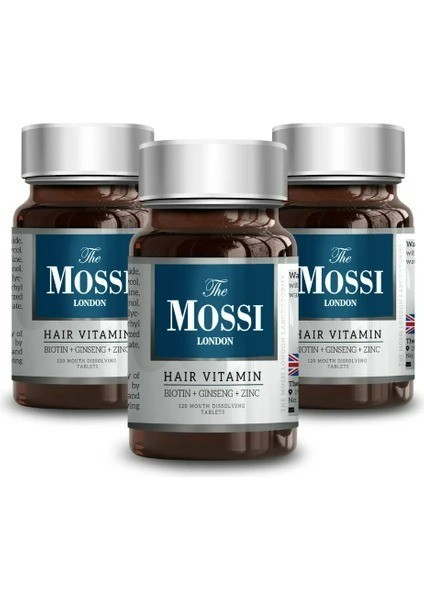 3 LOT The Mossi London Hair Vitamin 3 x 120 Tablet (6 Months)