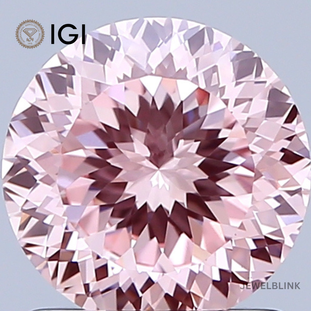 IGI Certified 1.09 CT Fancy Intense Pink VVS2 Portuguese Cut Lab Grown Diamond