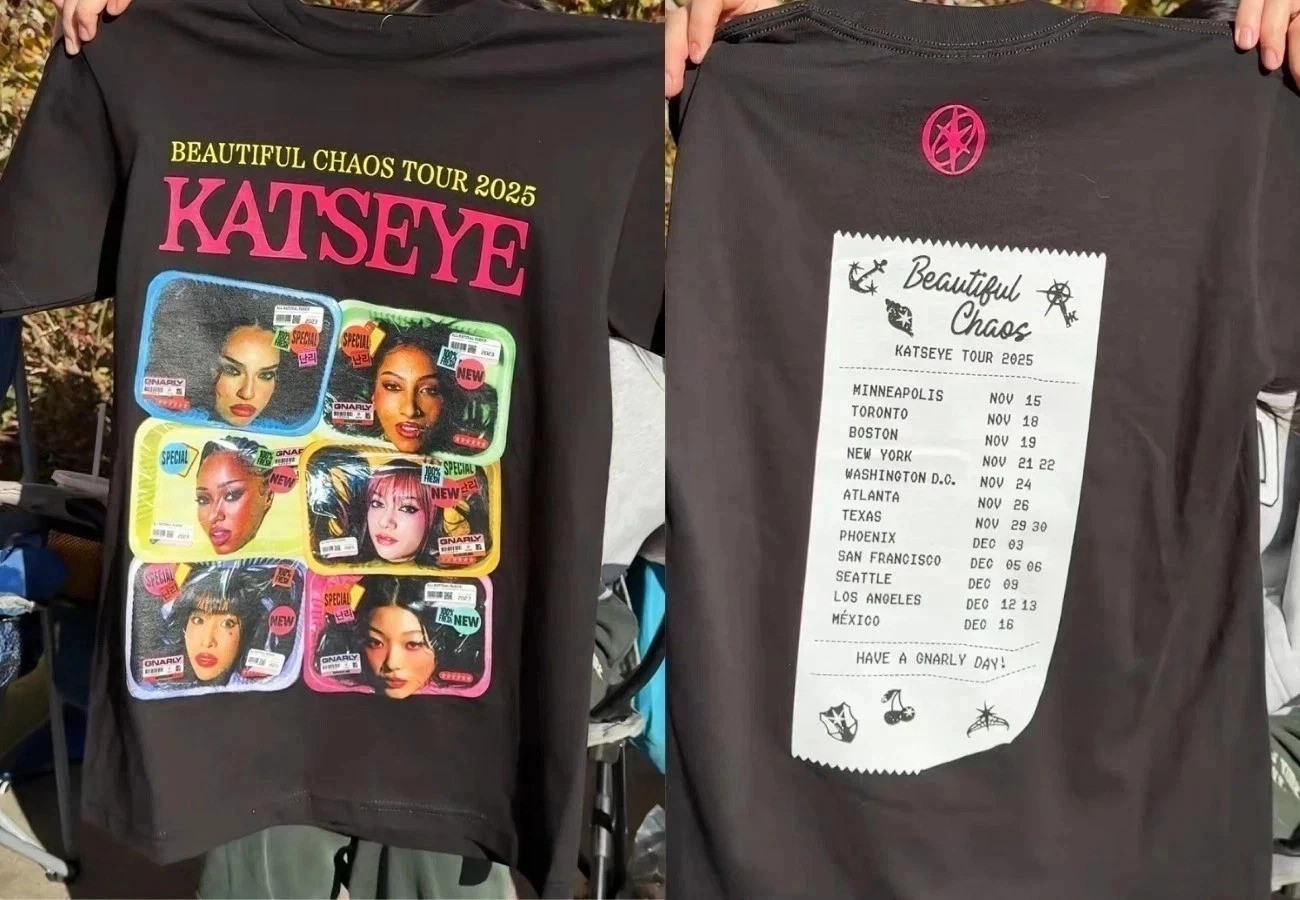 KATSEYE Beautiful Chaos Tour 2025 K-Pop Live Concert Graphic T-Shirt