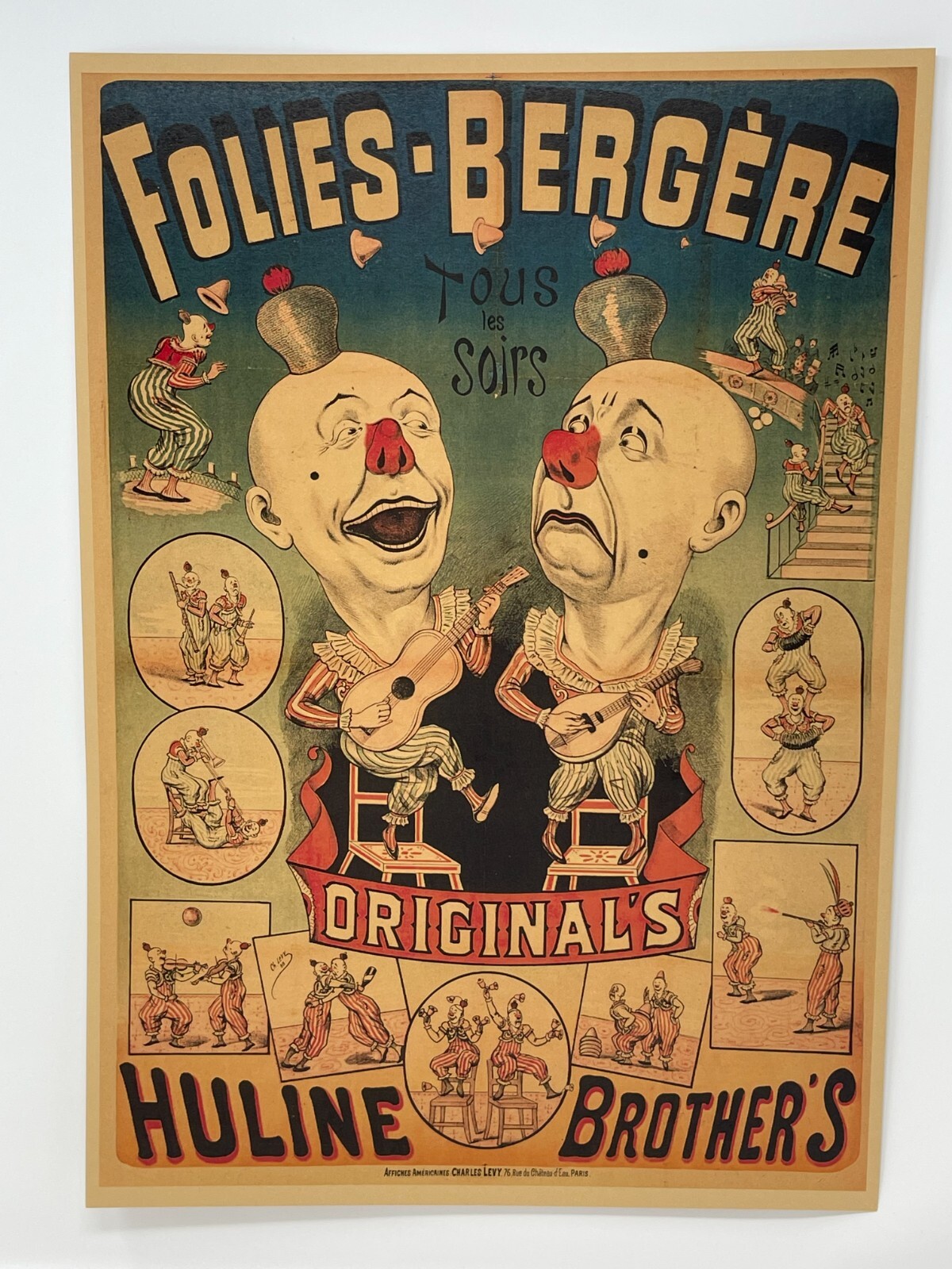 Freak Show Clown Poster Sideshow Circus Freakshow Carnival Clowns Print Wall Art