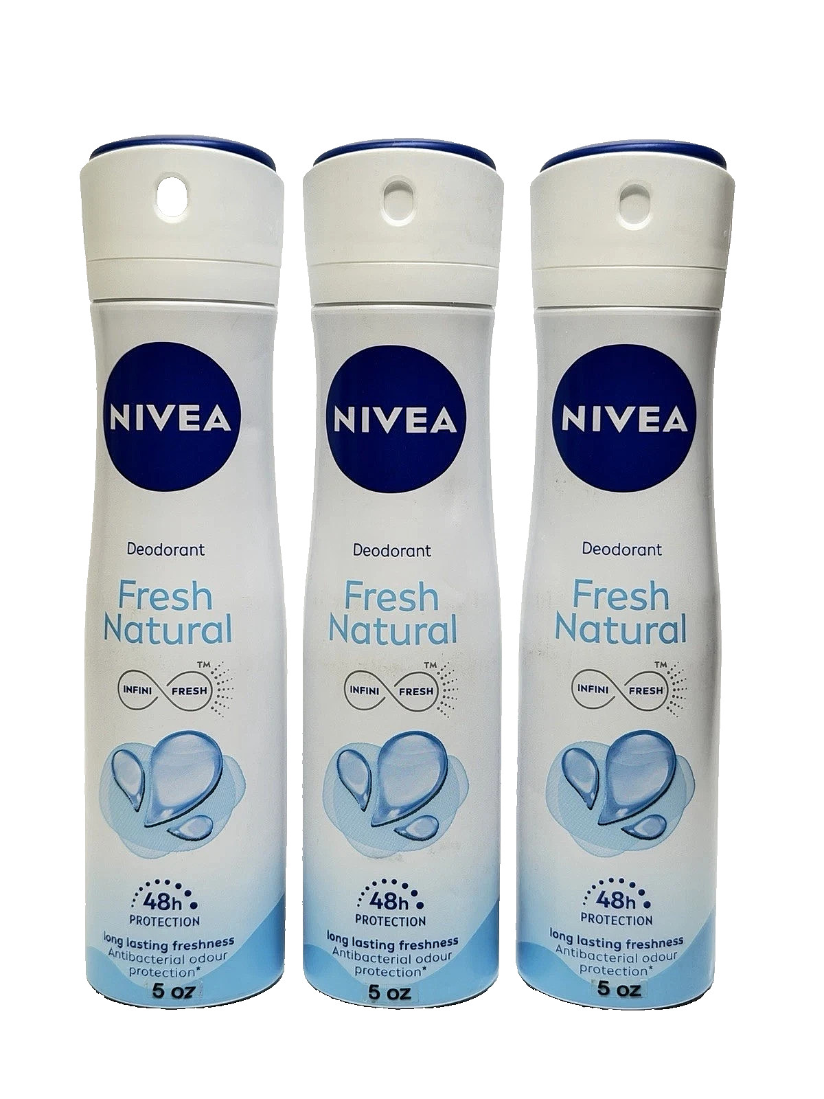 Nivea Fresh Natural 48hr Protection Deodorant Antiperspirant Spray  ( Pack 3 )