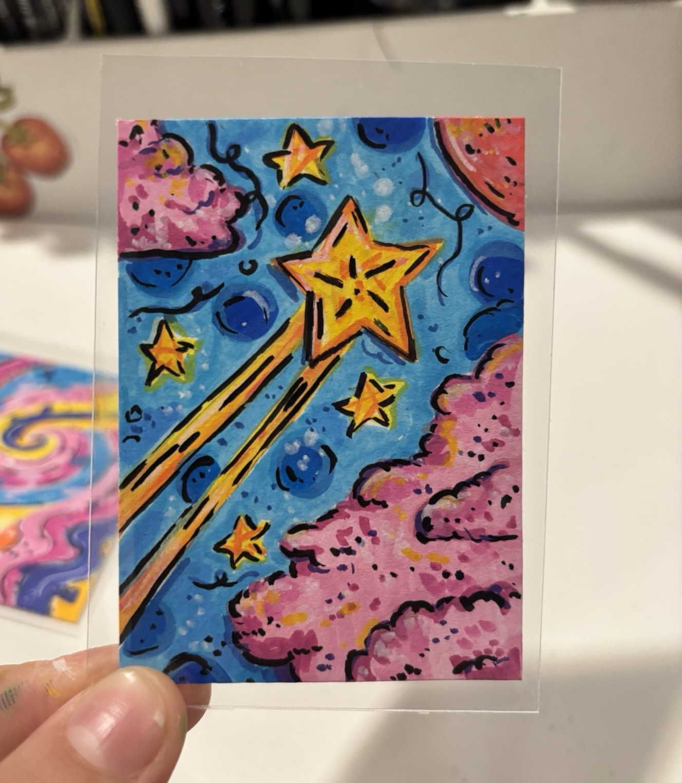 ACEO Original PRINT “Shooting Stars” HandCut Laminated Space by:KaterinaVanArt ACEO Original PRINT “Shooting Stars” HandCut Laminated Space by:KaterinaVanArt