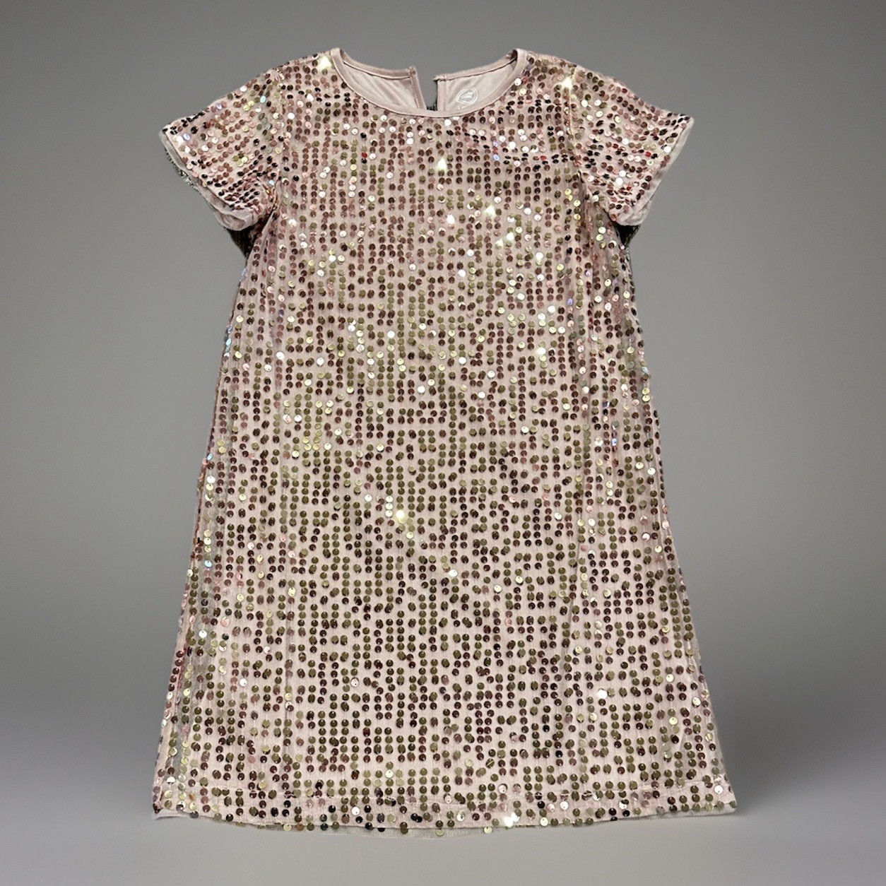 Wonder Nation Girls Shift Party Dress Size L (10-12) Short Sleeve Pink Sequin Wonder Nation Girls Shift Party Dress Size L (10-12) Short Sleeve Pink Sequin